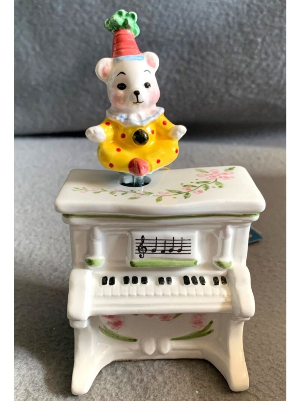 Schmid Yamada Music Box Clown Bear & Piano Vintage